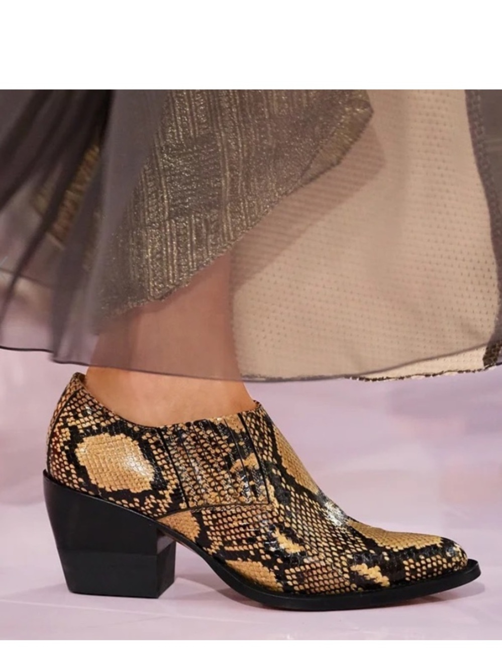 CHLOE RYLEE PYTHON EMBOSSED LEATHER BOOTIES SZ 8